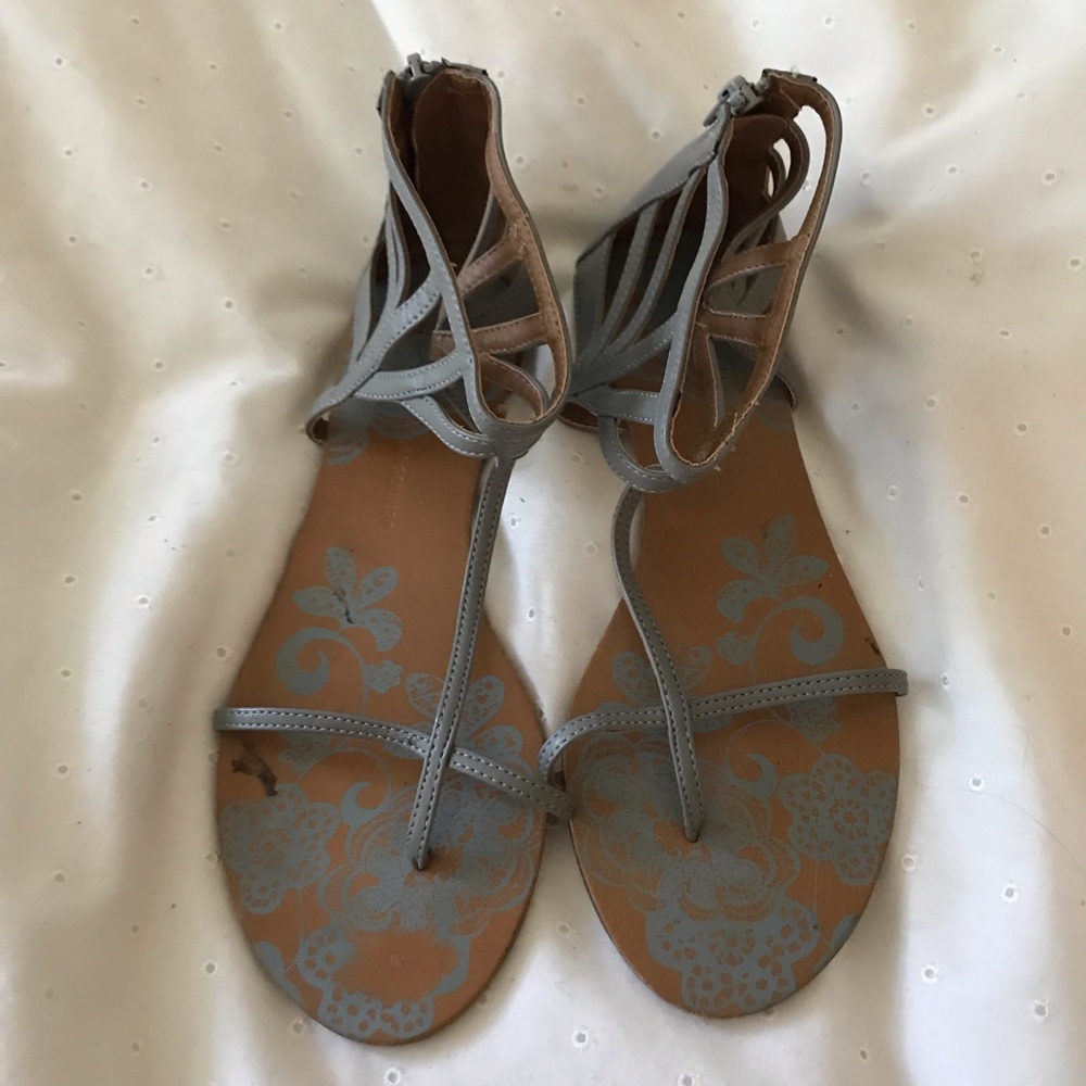 Gray gladiator sandals